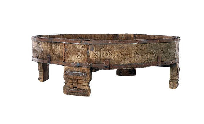 Christopher Collection Carved Village Grinding Table - Thumbnail 4