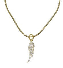Gold Shimmer Angel Wing Necklace by Shalla Wista

