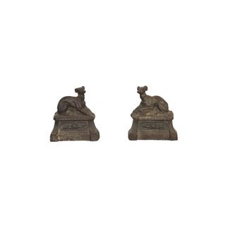 Small Antique Dog Andirons (Set of 2)
