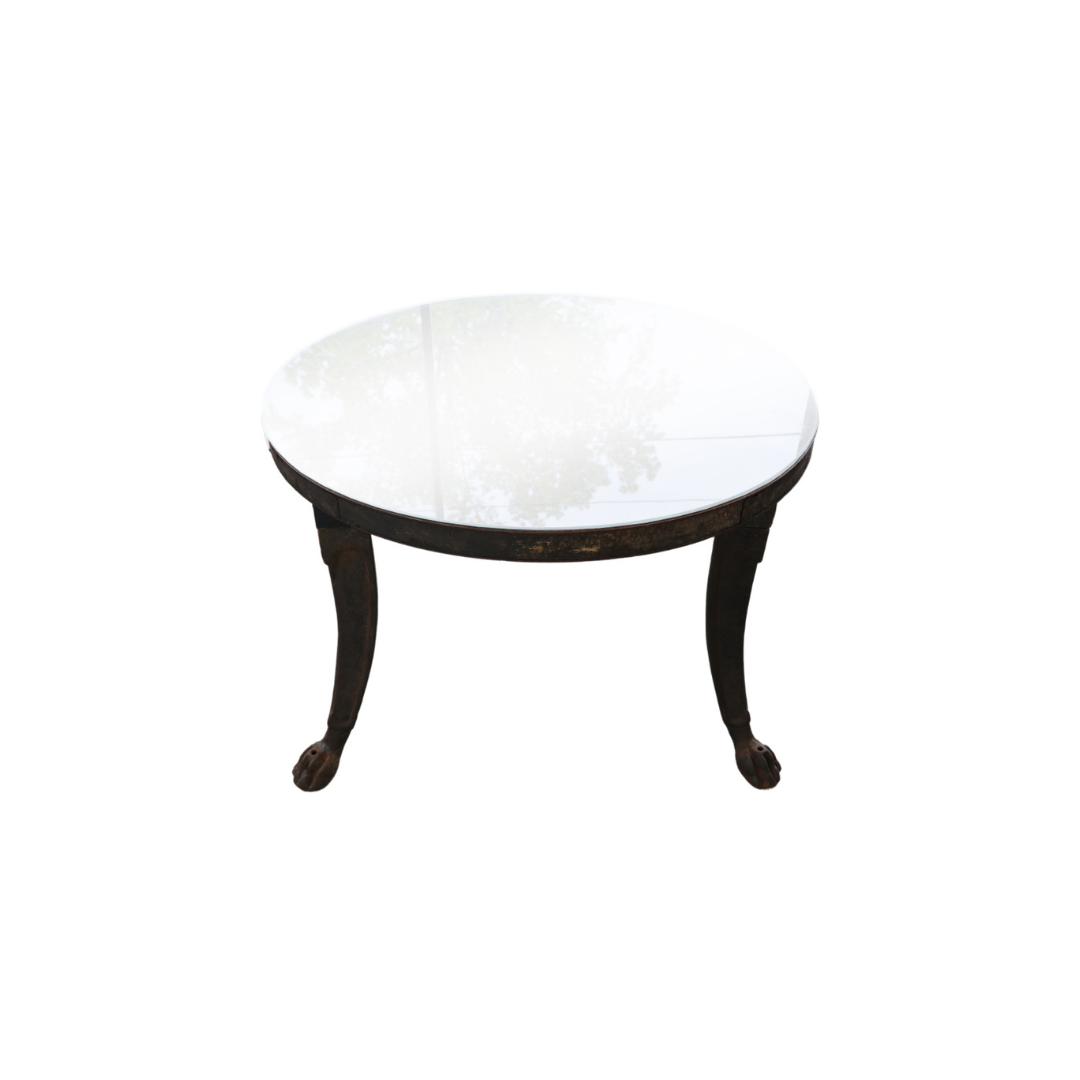 Early 1900s French Steel Dining Table with Paw Feet