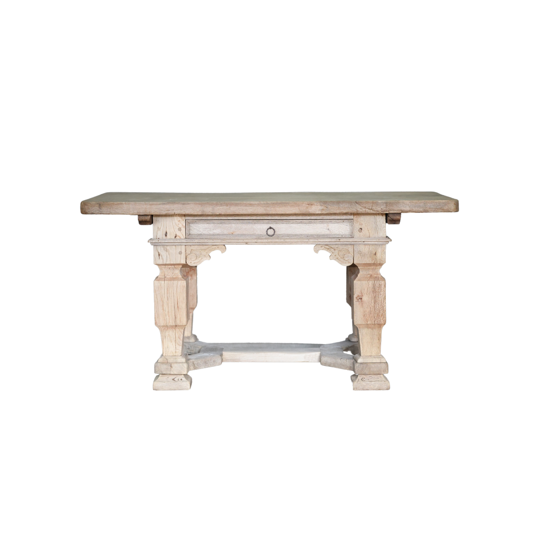 19th Century Danish Solid Oak Writing Table