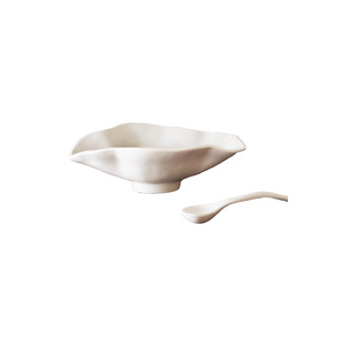 Vida Nube Small Oval Bowl with Spoon (White) by Beatriz Ball
