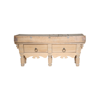 Antique Long Butcher Block Table
