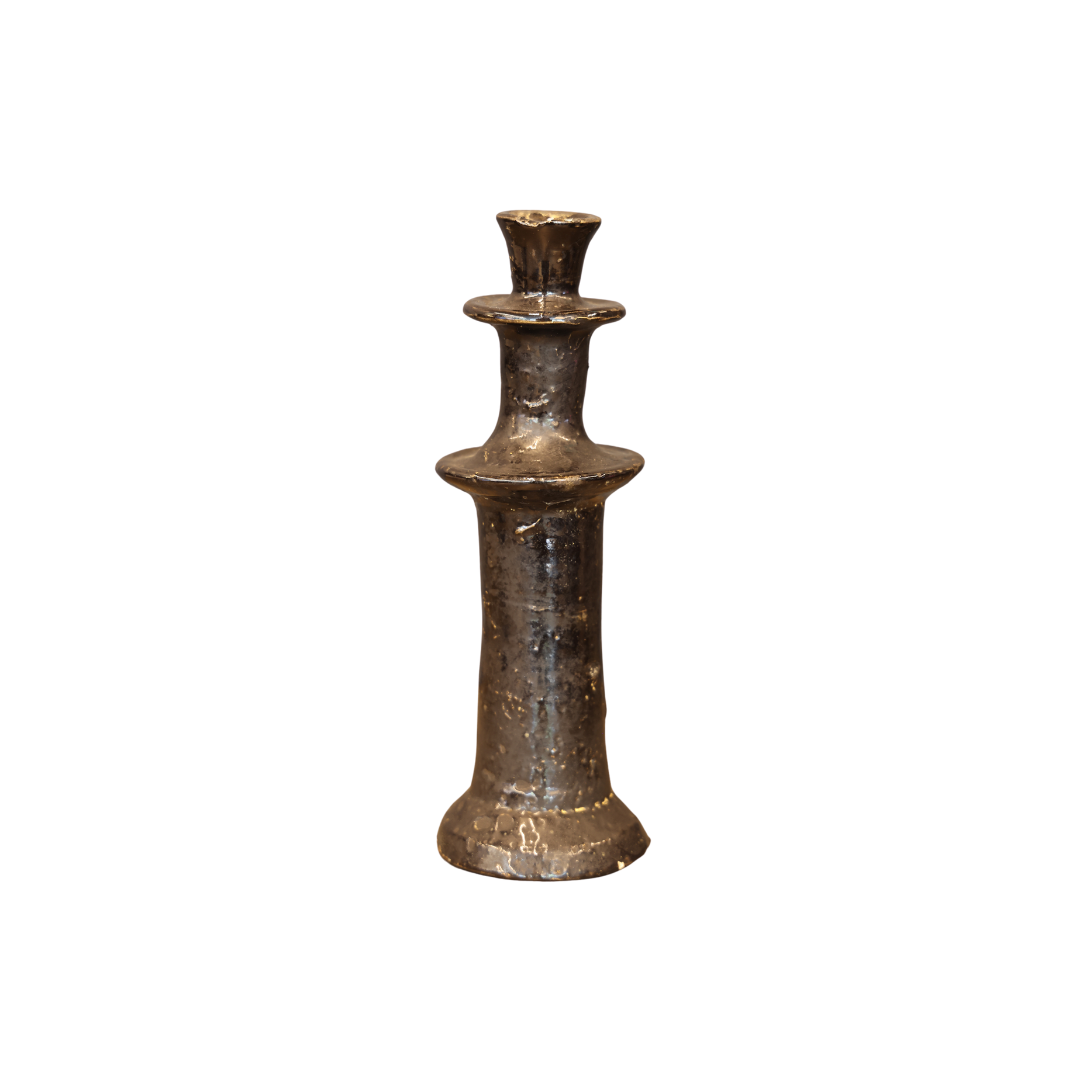 XXL Black Glazed Candlestick - Thumbnail 3