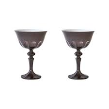 Rialto Coupe Glass Warm Grey (Set of 2)
