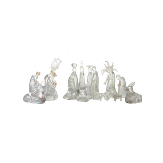 Murano Glass Nativity Scene by Ermanno Nason (19 Pieces)
