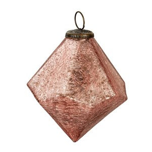 Diamond Drop Ornament (Rose Gold Crackle)
