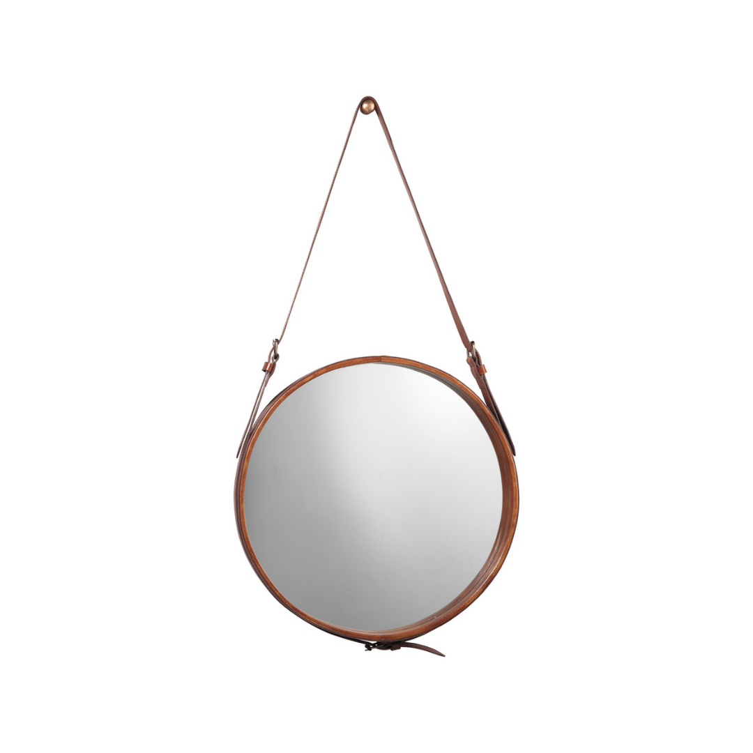 Christopher Collection Leather Mirror