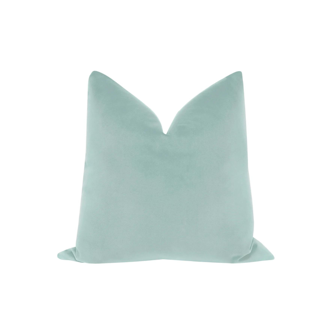 Spa Blue Signature Velvet Pillow