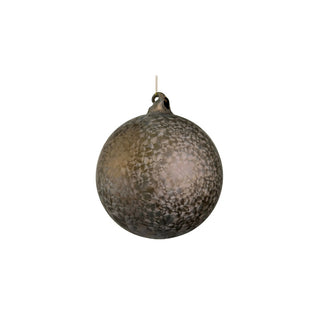 Grey Frosted Flowers Glass Ball
