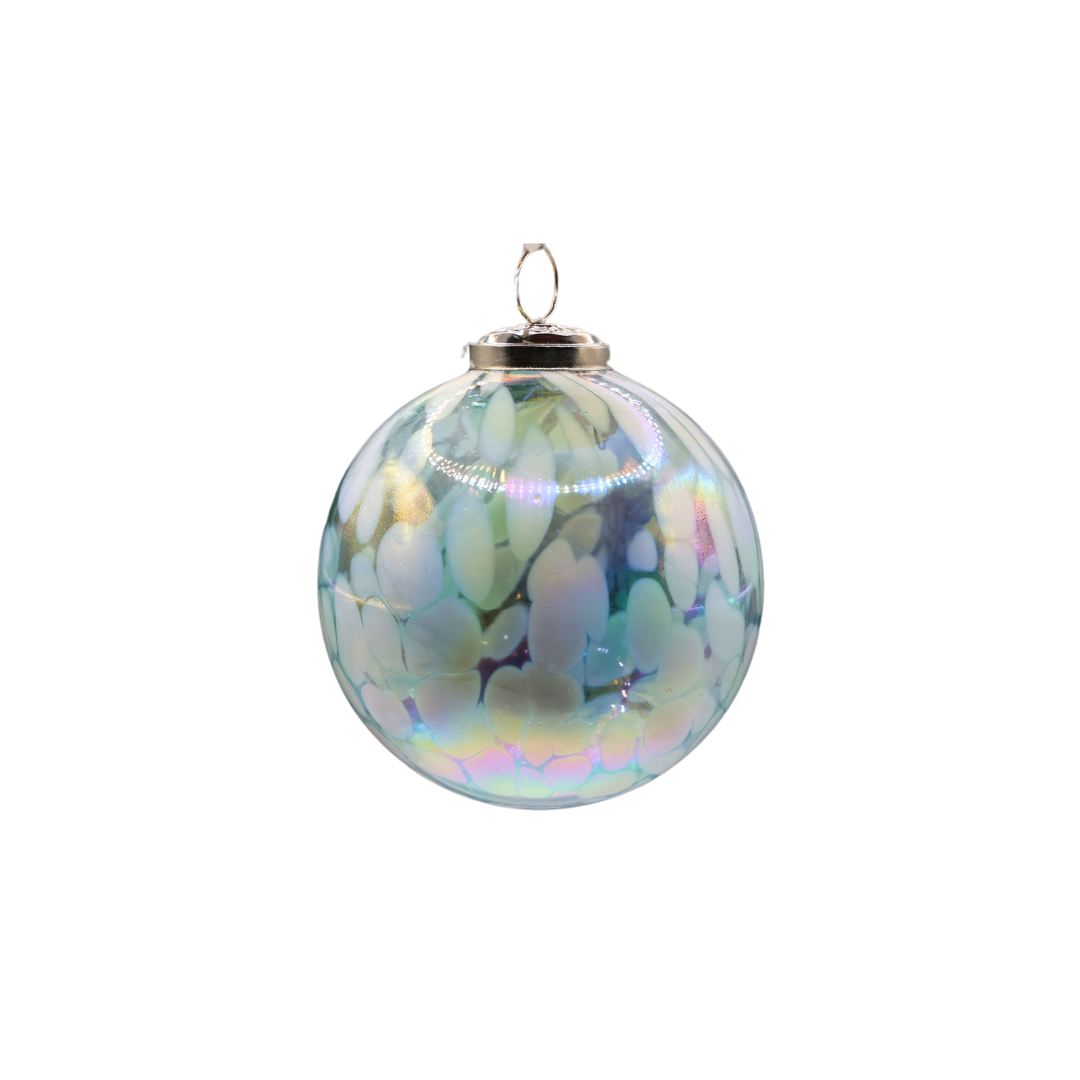 Blue Mottled Glass Ornament