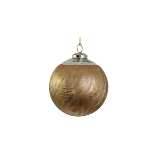 Engraved Antique Silver & Gold Glass Ball
