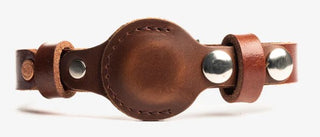 Leather AirTag Dog Collar (Cinnamon, Medium) by Rustico
