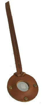Leather AirTag Case Hang Tag with Rivets (Saddle) by Rustico
