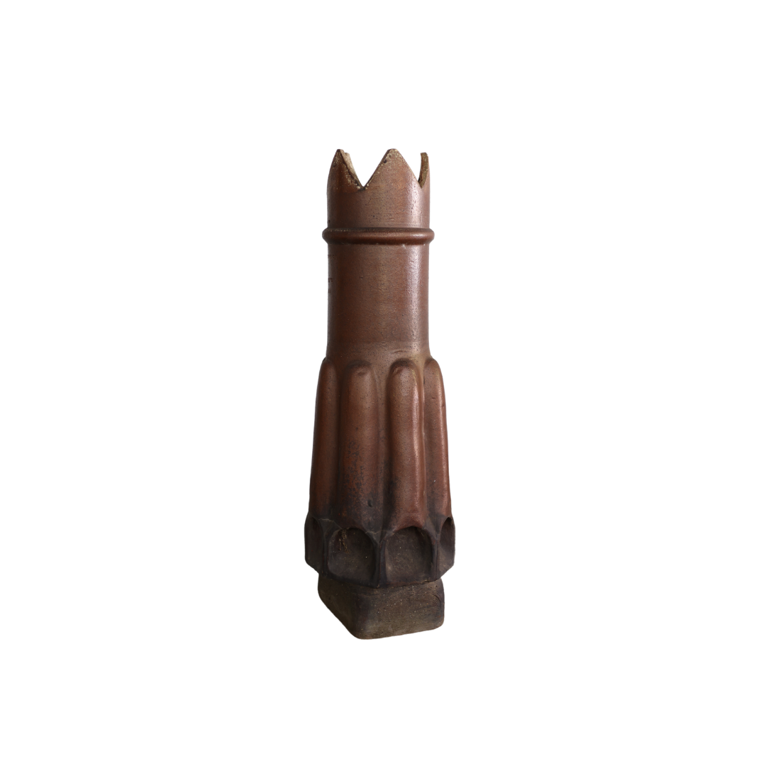 19th Century Terracotta Chimney Top (Dark, Glazed) - Thumbnail 2