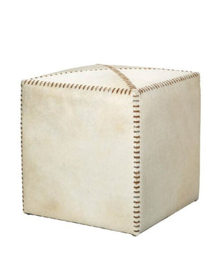 White Hide Ottoman (Large)
