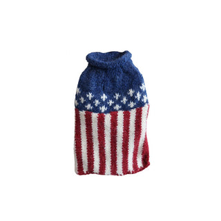 Hand Knit Flag Dog Sweater (Small)
