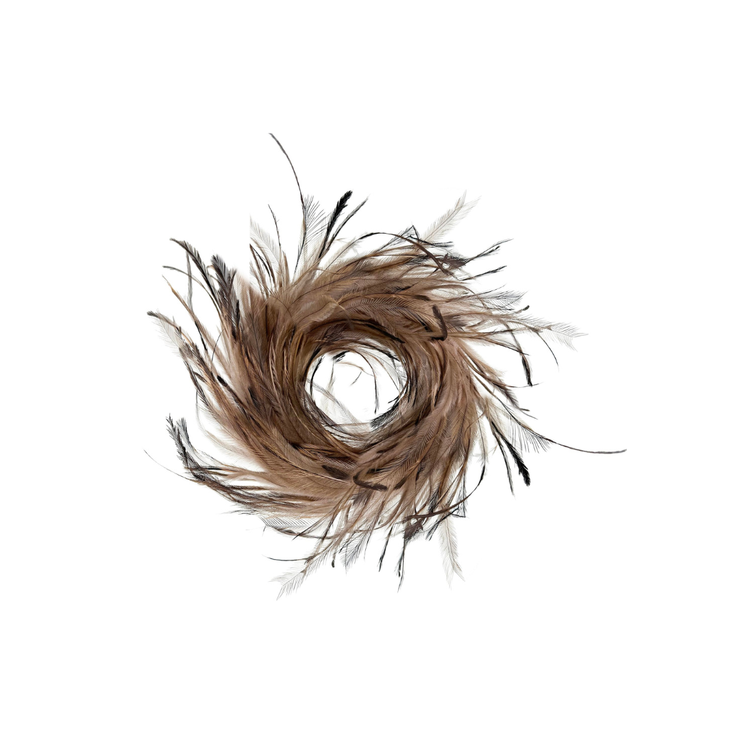 Black & Brown Feather Wreath (Small)