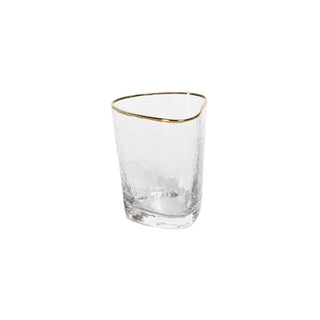 Aperitivo Gold Rim Triangular Old Fashion Glass
