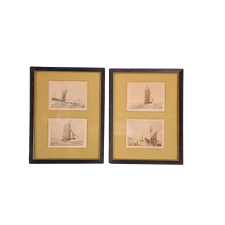 19th Century French Sailboat Painting (Set of 2)

