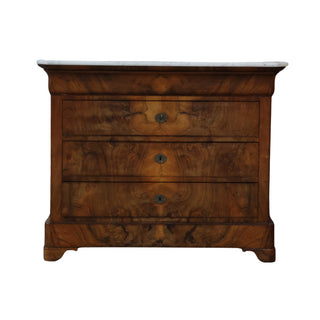 19th Century Louis Philippe Chest with White Marble Top
