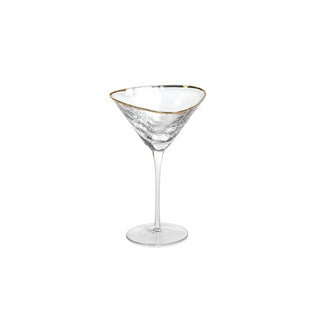Aperitivo Gold Rim Triangular Martini Glass
